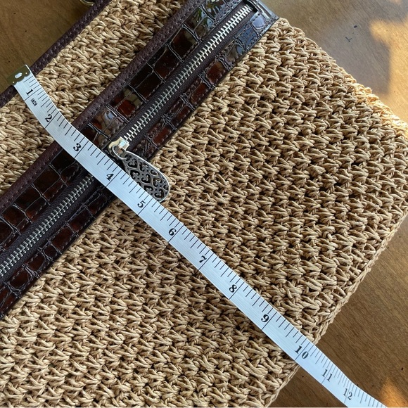 Brighton Natural Tan and Brown Woven Straw & Leather Crossbody Bag - Picture 6 of 8